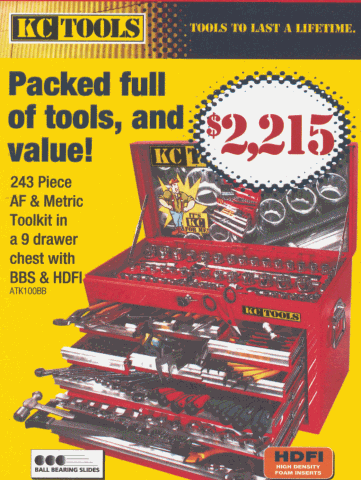 243 piece AF & metric toolkit in a 9 drawer chest